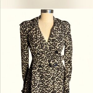 Bebe leopard print trench coat